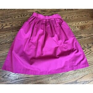 Vintage Georgy Pink Pleated Side Button Skirt Cottage Pockets 80s Retro Small
